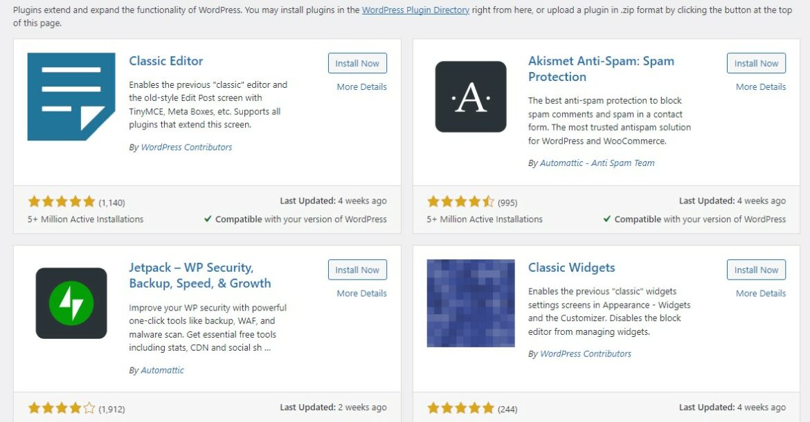 WordPress plugins directory